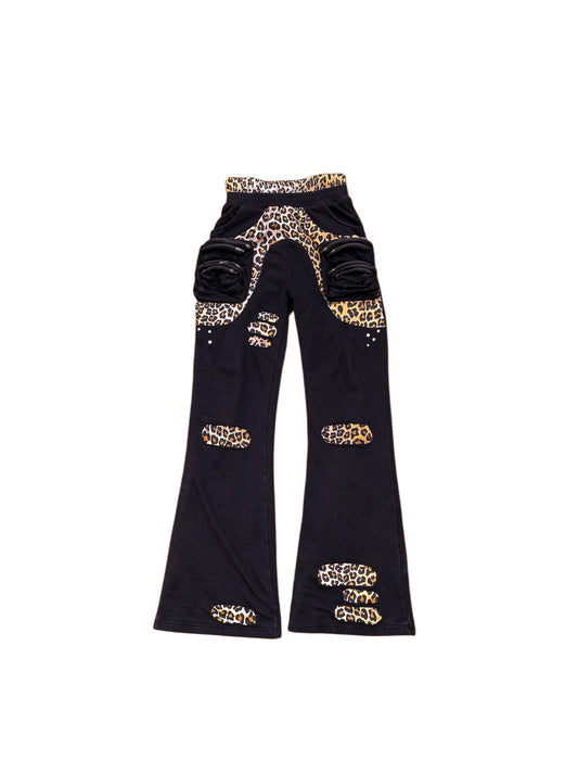 Leopard print flared sweats